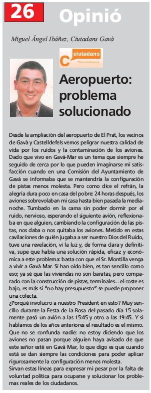 Article publicat al número de setembre de 2007 de la revista EL MIRALL del Baix Llobregat